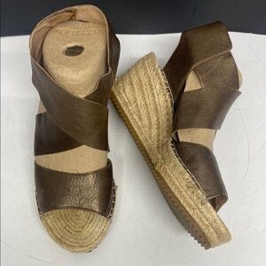 Eileen Fisher Willow Espadrille Wedge Sandal Bronze size 8.5